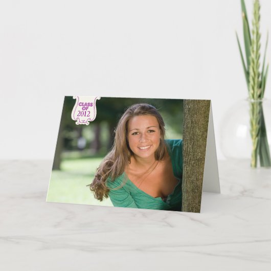 Paarse stip foto afstudeerfeest aankondiging (Voorkant)