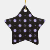 Paarse Stip Keramische Ster Ornament (Achterkant)