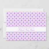 Paarse Stippen Aangepaste Babydouches Kaart (Voorkant)