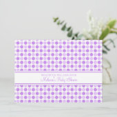 Paarse Stippen Aangepaste Babydouches Kaart (Staand voorkant)