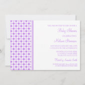 Paarse Stippen Aangepaste Babydouches Kaart (Achterkant)