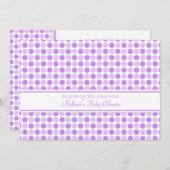 Paarse Stippen Aangepaste Babydouches Kaart (Voorkant / Achterkant)