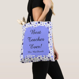 Paarse Stippen beste leraar ooit cadeau Tote Bag