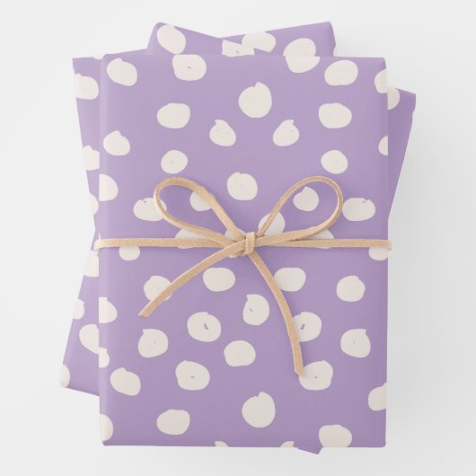 Paarse Stippen Dierlijke afdrukspots Inpakpapier Vel (In situ)