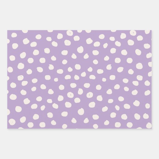 Paarse Stippen Dierlijke afdrukspots Inpakpapier Vel (Voorkant)