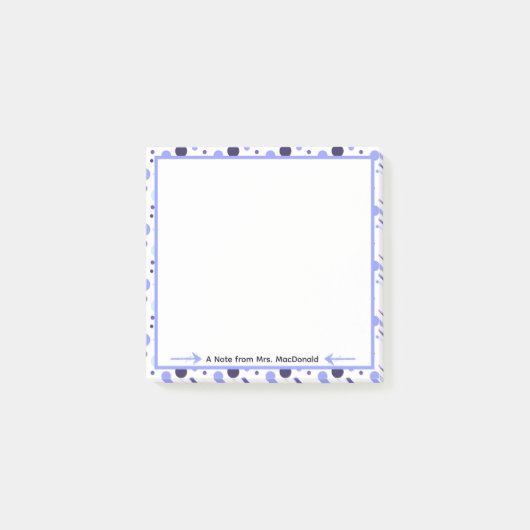 Paarse Stippen Docenten Waarderingsgeschenk Post-it® Notes (Voorkant)