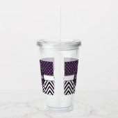 Paarse Stippen en Chevrons Acryl Drinkbeker (Rechts)