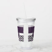 Paarse Stippen en Chevrons Acryl Drinkbeker (Links)