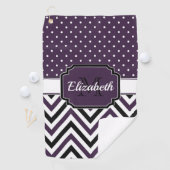Paarse Stippen en Chevrons Golfhanddoek (Insitu)