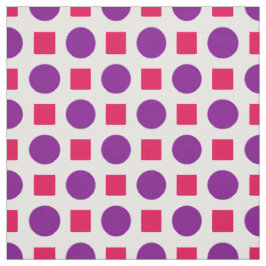 Paarse stippen en fuchsia vierkanten stof