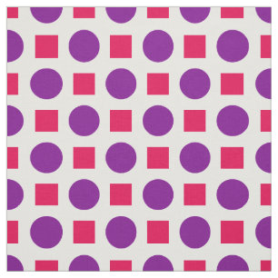 Paarse stippen en fuchsia vierkanten stof