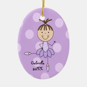 Paarse Stippen en Paarse kerstversiering met Balle Keramisch Ornament