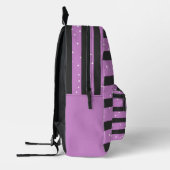 Paarse Stippen en strips Bedrukte Rugzak (Links)