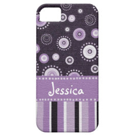 Paarse Stippen en strips iPhone 11 Hoesje