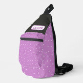 Paarse Stippen en strips Sling Bag (Rechterhoek)
