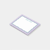 Paarse Stippen & Golfjes Frame Voeg Naam Toe Post-it® Notes (Schuin)