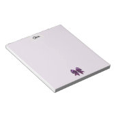 Paarse stippen lint notitieblok (Schuin)
