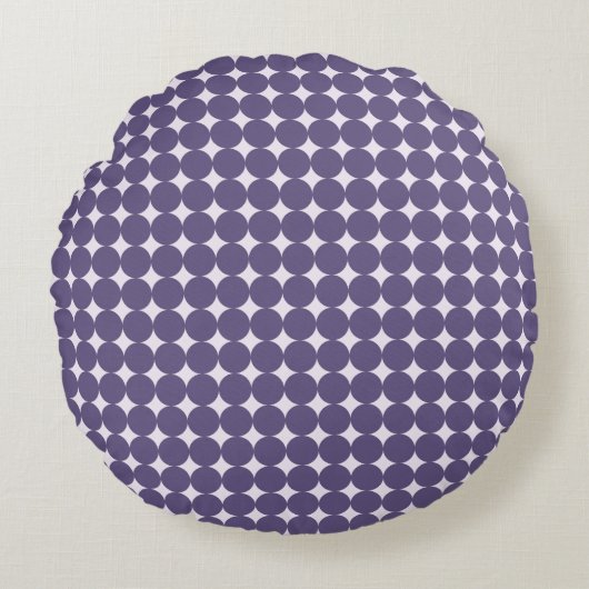 Paarse Stippen Nursery Worp Kussen - Rond (Voorkant)