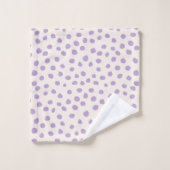 Paarse Stippen Preppy Modern Animal Print Spots Bad Handdoek (Wasdoekje)