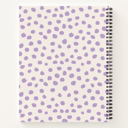 Paarse Stippen Preppy Modern Animal Print Spots Notitieboek (Achterkant)
