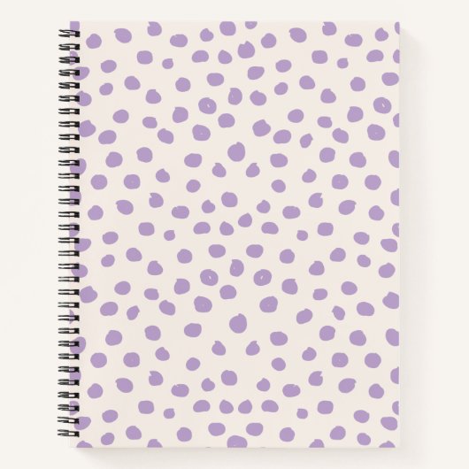 Paarse Stippen Preppy Modern Animal Print Spots Notitieboek (Voorkant)