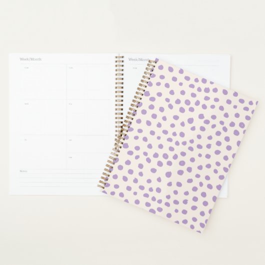 Paarse Stippen Preppy Modern Animal Print Spots Planner (Display)