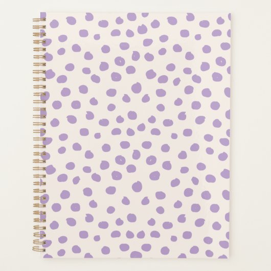 Paarse Stippen Preppy Modern Animal Print Spots Planner (Voorkant)