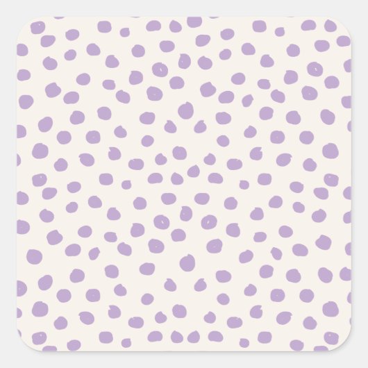Paarse Stippen Preppy Modern Animal Print Spots Vierkante Sticker (Voorkant)
