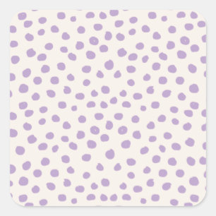 Paarse Stippen Preppy Modern Animal Print Spots Vierkante Sticker