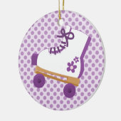 Paarse Stippen Roller Schaats Birthday Ornament (Links)