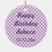 Paarse Stippen Roller Schaats Birthday Ornament (Achterkant)