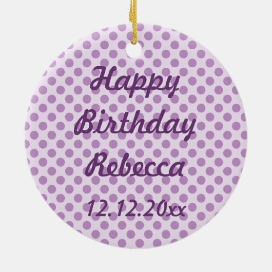 Paarse Stippen Roller Schaats Birthday Ornament (Achterkant)