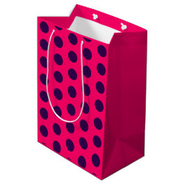 Paarse stippen roze verjaardag medium cadeauzakje