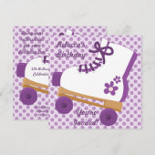 Paarse Stippen - Schaats van Birthday - partijuitn Kaart (Voorkant / Achterkant)