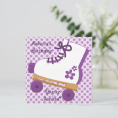 Paarse Stippen - Schaats van Birthday - partijuitn Kaart (Staand voorkant)