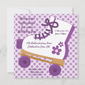 Paarse Stippen - Schaats van Birthday - partijuitn Kaart (Achterkant)