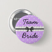 Paarse Stippen Team Bruid Bachelorette Feest Ronde Button 5,7 Cm (Voorkant /achterkant)