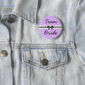 Paarse Stippen Team Bruid Bachelorette Feest Ronde Button 5,7 Cm (In situ)