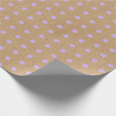 Paarse Stippen van lavendel Faux Rustic Kraft Cadeaupapier (Hoek)