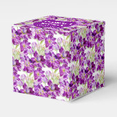 Paarse Stock Bloem waterverf Bloemen Bedankdoosjes (Voorkant Zijde)