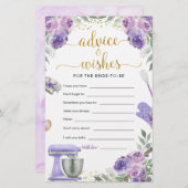 Paarse 'Stock the Kitchen' Bruiloft Borrel Adviesk (Voorkant / Achterkant)