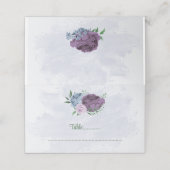 Paarse stoffige blauwe bloemen groene bladeren bru plaatskaartje (Buitenkant ongevouwen)