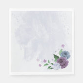 Paarse stoffige blauwe bloemenbruiloft servet (Voorkant)