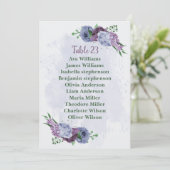 Paarse stoffige blauwe bloemenstoelenkaart kaart (Staand voorkant)