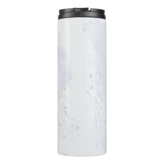 Paarse stoffige blauwe bloemige bruiloft  thermosbeker (Achterkant)