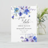 Paarse Stoffige Blauwe Lavendel Bloemen Bewaar de  Kaart (Staand voorkant)