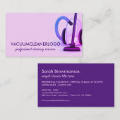 Paarse Stofzuiger Reinigingshuis Keeper Visitekaartje (Voorkant / Achterkant)