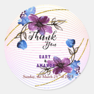 Paarse Stok  Ronde Sticker