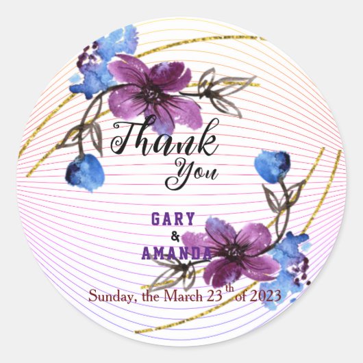 Paarse Stok  Ronde Sticker (Voorkant)