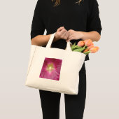 Paarse Stokroos Bloem Boodschappentas Mini Tote Bag (Voorkant (product))